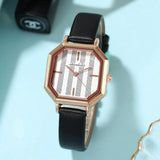 Simple Elegant Leather Strap Quartz Watch