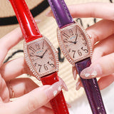 Fashion Tonneau Dial Women Leather Watch