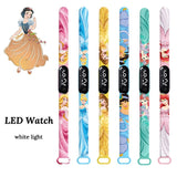 ディズニープリンセス白雪姫ストラップ LED 電子時計女の子のためのカラフルなタッチブレスレット子供用腕時計防水時計