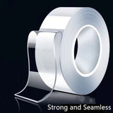 Nano Tape Super Strong Double-Sided Adhesive Tape Transparent Reusable Waterproof Tapes Heat Resistance Bathroom Home Decoration
