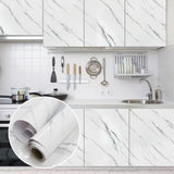6m Kitchen Fire Oil Proof Marble Wallpaper Foil Self Adhesive Bathroom Wall Waterproof Stickers Cabinet Removable Contact Paper