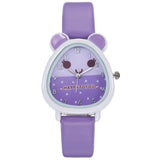Cute Mouse Shape Girls Watches Kids Leather Strap Quartz Children Watch Student Clock Gift reloj infantil reloj niño