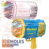 HUIQIBAO 109 Holes Summer Outdoor Flashing Electric Automatic Bubbles Gun Beach Interactive Game Bubble Machine Toy for Children