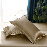 マルベリーシルク寝具セット布団カバー付きベッドシート枕カバー高級サテンベッドシーツソリッドカラーキングクイーンフルツインサイズ