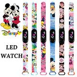ディズニーミッキーマウス子供用腕時計スポーツタッチブレスレット LED 女性腕時計子供電子愛時計誕生日ギフト