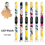 Disney Princess Snow White Strap LED Electronic Watch For Girls Colorful Touch Bracelet Children's Watches Waterproof Clock