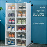 12pcs High Quality Transparent PP Shoes Boxes - Easy Assembly Side Opening Door Shoes Cabinet for Men & Women