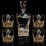 Gold Accented Crystal Whiskey Decanter