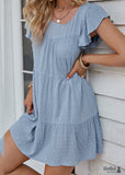 Bohemian Cute Blue Short Mini Dress