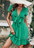 Boho Bright Green Mini Dress Debra