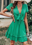 Boho Bright Green Mini Dress Debra