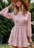 Boho Lace up Pink Mini Dress Mia
