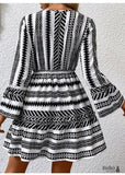 Boho Long Sleeved Printed Mini Dress Hailey