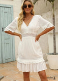 Boho White Mini Dress Teresa