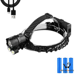 Waterproof Rechargeable LED Headlamp, USB Mobile Power Supply