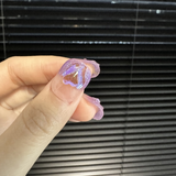 Glittering Purple Short Round Press on Nails