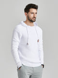 Men's Solid Color Ribbed Hooded Sweater