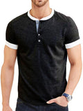 Men's Color Trim Classic Short Sleeve Henley