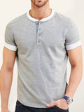 Men's Color Trim Classic Short Sleeve Henley