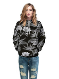 Halloween Digital Print Hooded Long Sleeve Loose Pullover Sweatshirt