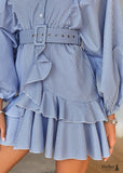 Light Blue Boho Mini Dress