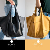 Casual Soft Large Leather Tote - Kevous