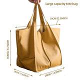 Casual Soft Large Leather Tote - Kevous
