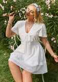 Plus Size White Boho Chic Mini Dress Aria