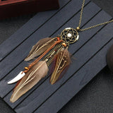 Bohemian Ethnic Feather Necklace - Kevous