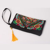 Bohemian Embroidered Tassel Handbag - Kevous