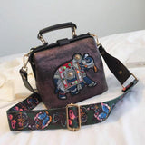 Embroidery Elephant Boho Handbag - Kevous