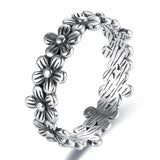 Boho Silver Daisies Ring - Kevous
