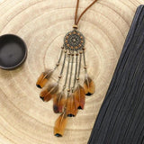 Bohemian Ethnic Feather Necklace - Kevous