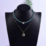 Multi-Strand Double Layer Necklace - Kevous