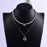 Multi-Strand Double Layer Necklace - Kevous