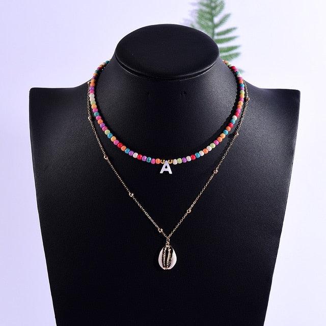 Multi-Strand Double Layer Necklace - Kevous