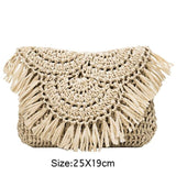 Handmade Casual Straw Handbag - Kevous