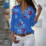 Long Sleeve Button Down Blouse - Kevous