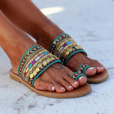 Boho Handmade Flip Flop Sandals - Kevous