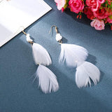 Boho Retro Feather Earrings - Kevous