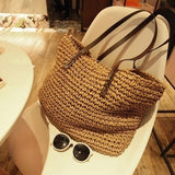 Handmade Knitted Straw Rattan Bag - Kevous