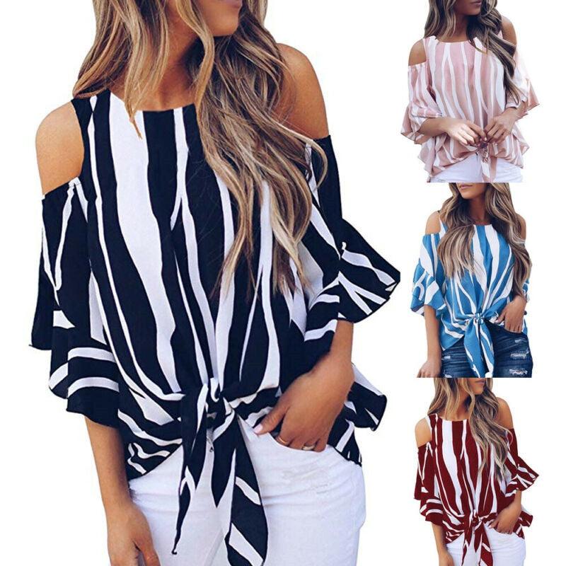 Off Shoulder Half Sleeve Blouse - Kevous