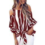 Off Shoulder Half Sleeve Blouse - Kevous