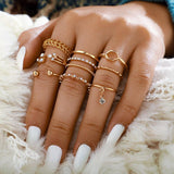 Gold Chain Rings Bohemian Rings - Kevous