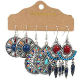 Vintage Round Multicolor Earrings - Kevous