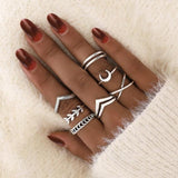 Silver Color Boho Rings Set - Kevous