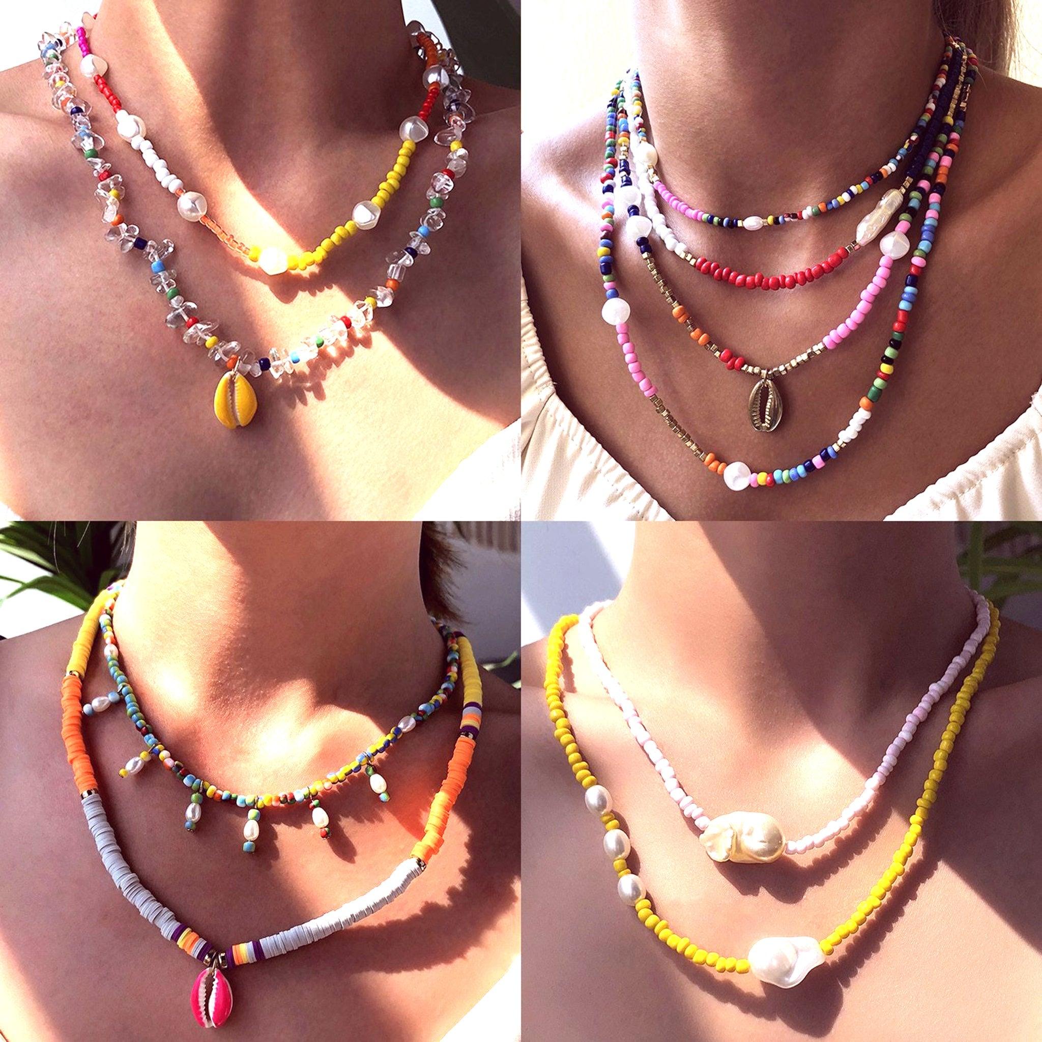 Multi-Layered Colorful Beads Necklace - Kevous