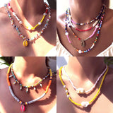 Multi-Layered Colorful Beads Necklace - Kevous