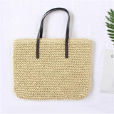 Handmade Knitted Straw Rattan Bag - Kevous