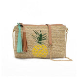 Pineapple Leaf Pattern Rattan Bags - Kevous
